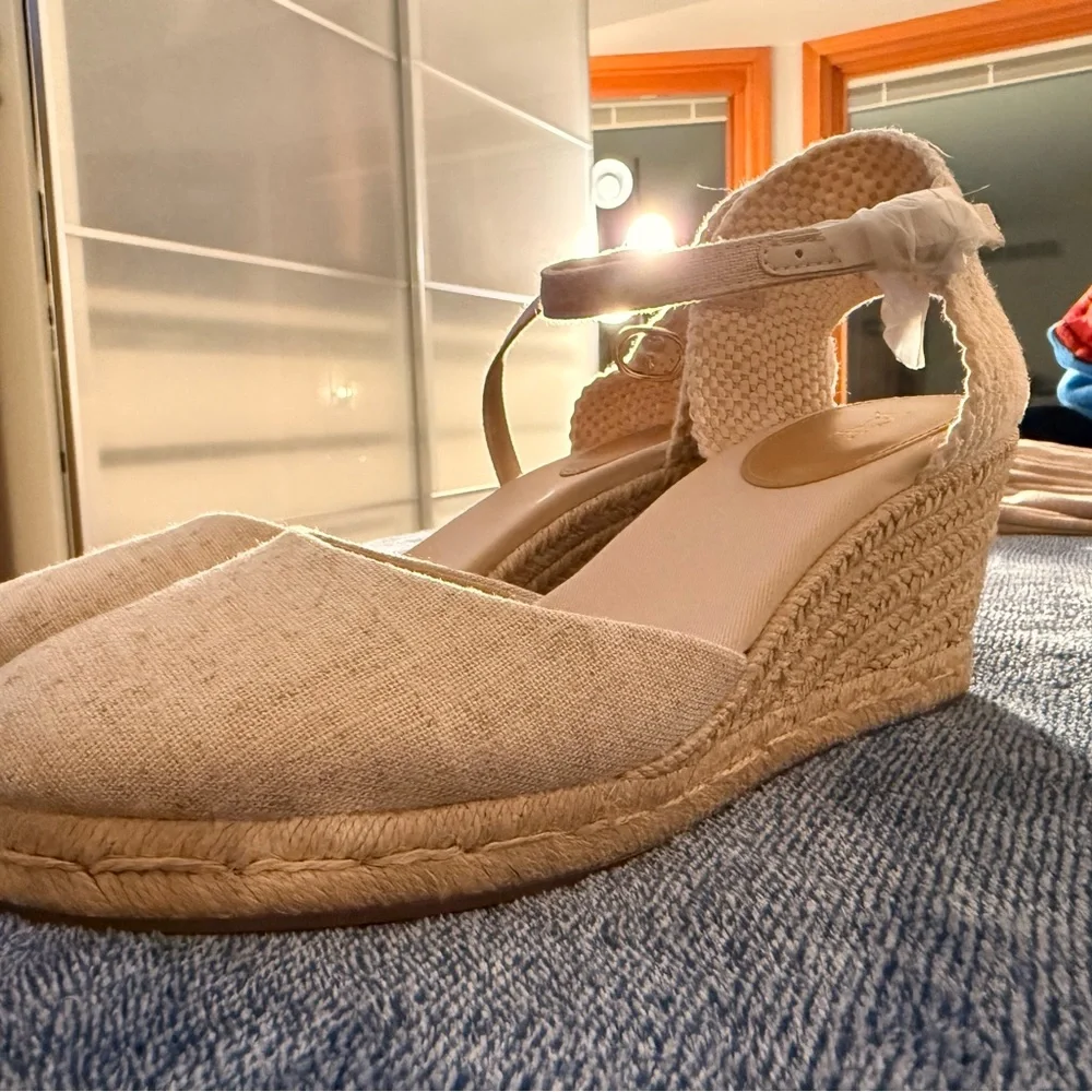 J. Crew Factory Ankle-strap espadrille wedges Size 10 - Picture 7 of 17